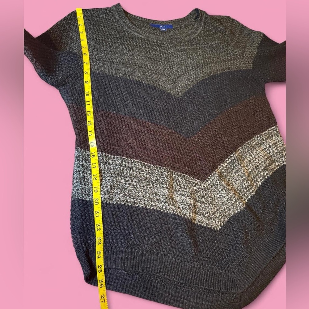 Apt. 9 Geometric V-Pattern Knit Pullover in Black… - image 5